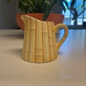 Vintage Figural Bamboo Ceramic Ceramic Creamer